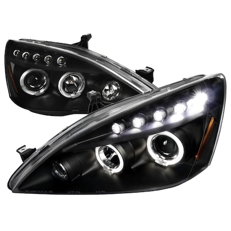 Spec-D Tuning 03-07 Honda Accord Halo LED Projector Black 2LHP-ACD03JM-TM